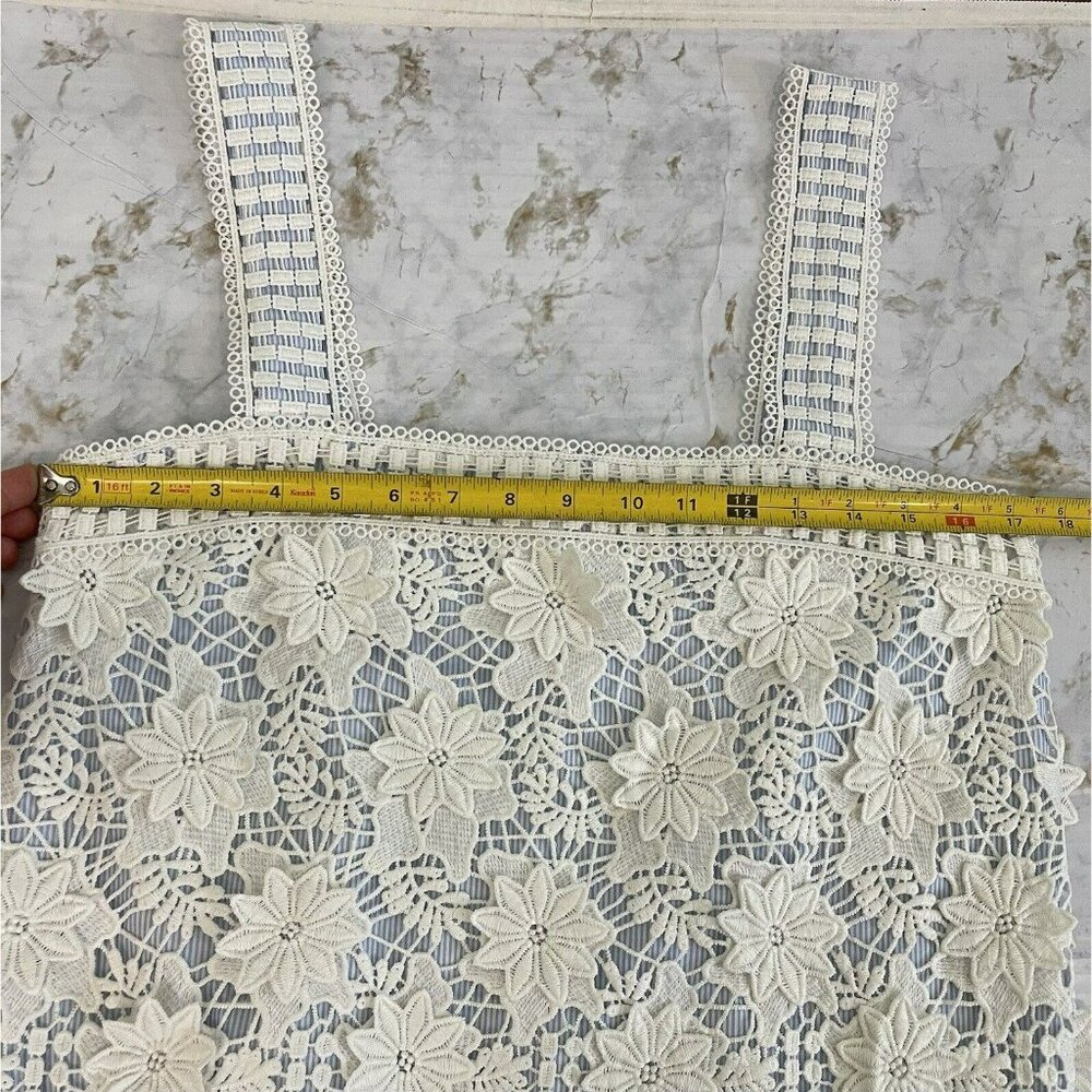 Alexis Sleeveless Fulton Fringe Lace Eyelet Mini Dress Sz Medium - Picture 13 of 15